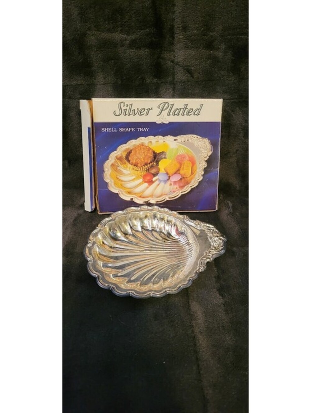 Silver Plated Shell Shape Tray in Original Box - Classic 70s Home Decor